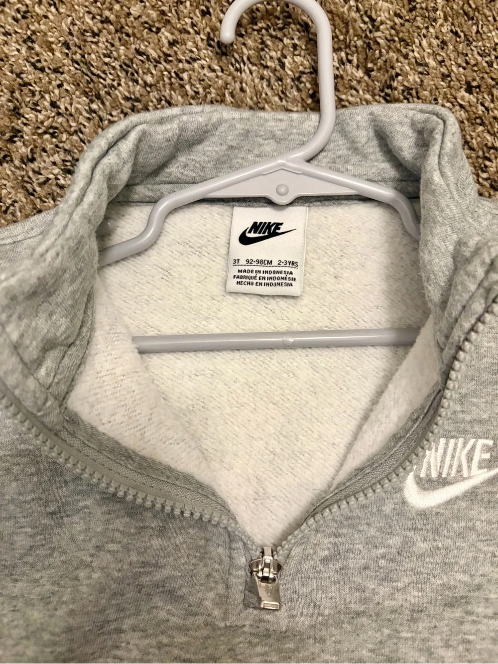 Nike Toddler Grey Quarter-Zip Pullover Sweatshirt